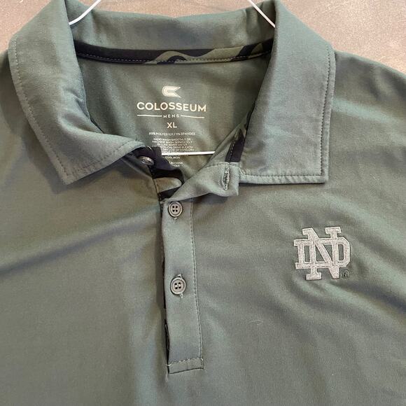 Colosseum Norte Dame Fighting Irish Army Green Polo shirt mens XL Collegiate - Picture 2 of 6